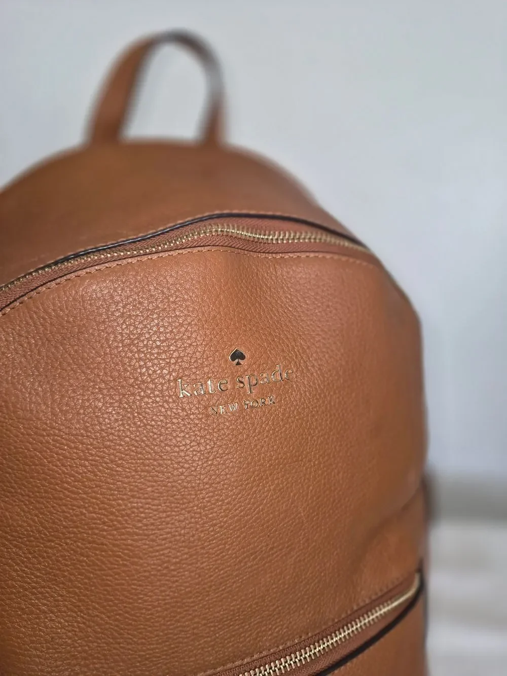 kate spade Leila Warm Gingerbread Pebbled Leather Backpack